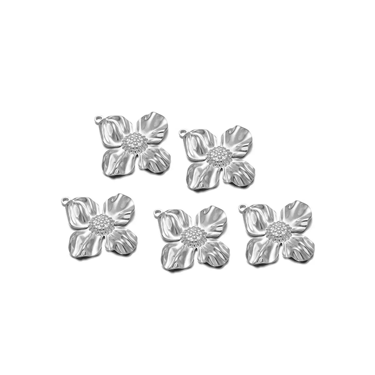 5 PCS/Package 24 * 35mm 27*26mm 31*32mm 304 Stainless Steel Leaves Heart Shape Flower Pendant