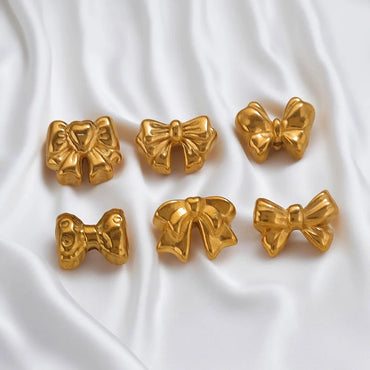 5 PCS/Package 304 Stainless Steel Bow Knot Pendant