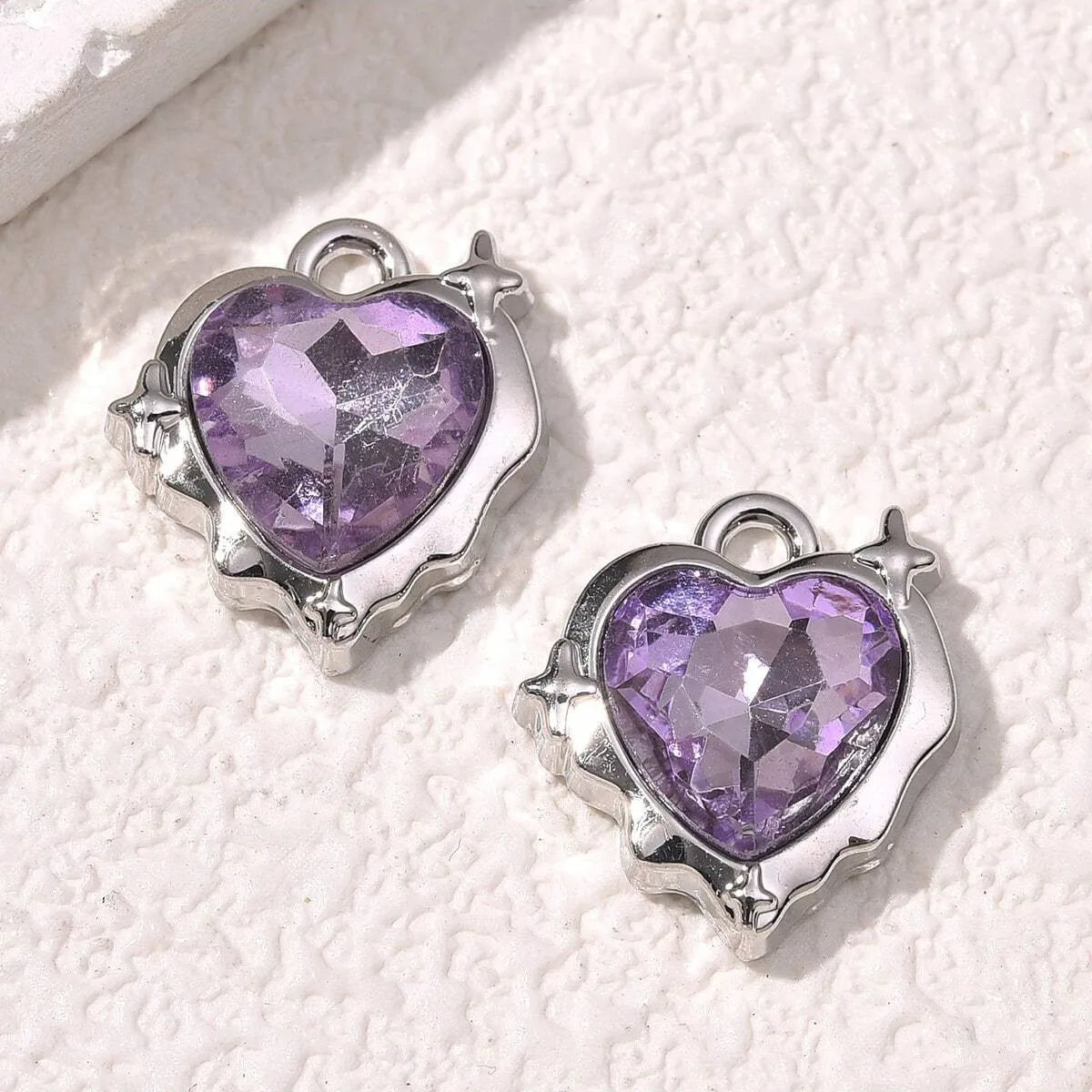 5 PCS/Package Alloy Heart Shape Pendant