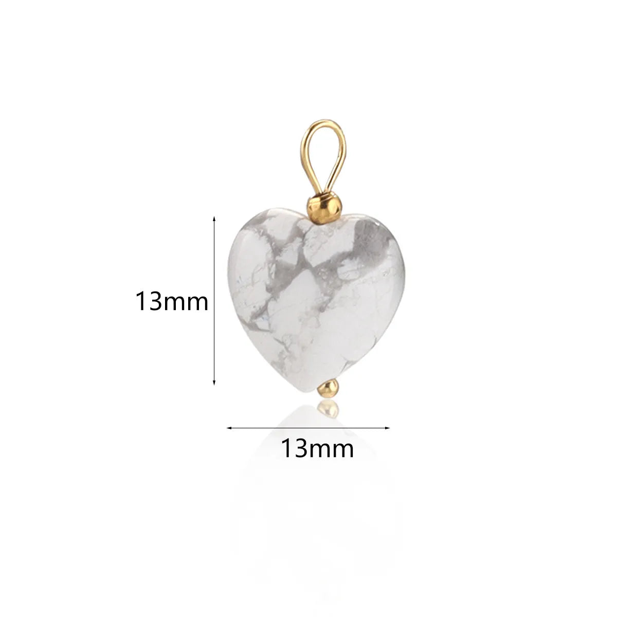 5 PCS/Package Diameter 13mm Stainless Steel Heart Shape Pendant