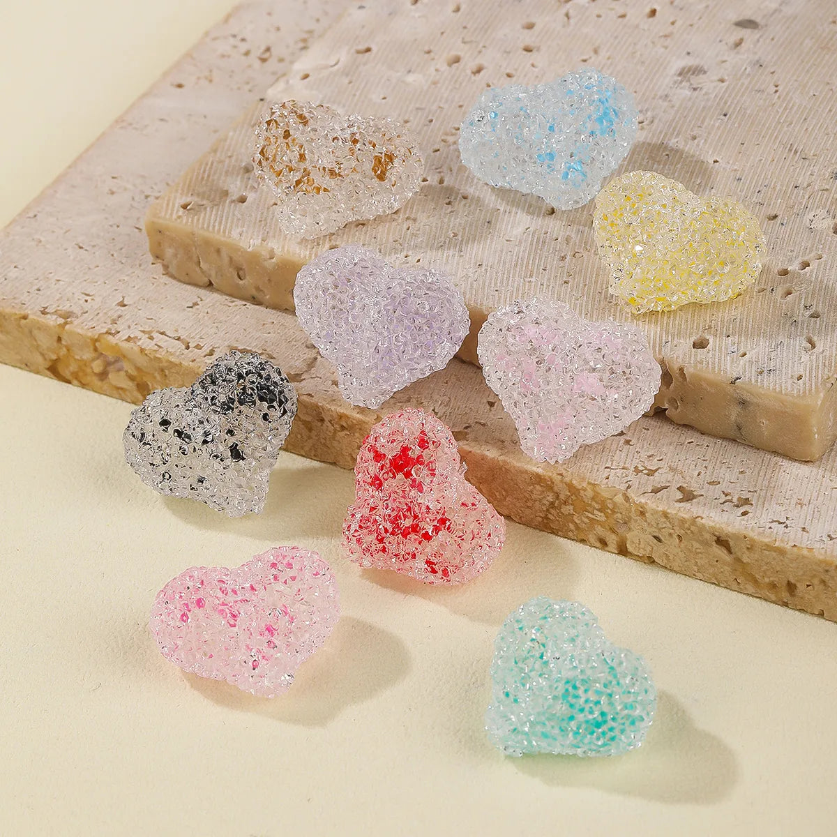 5 PCS/Package Hole 1~1.9mm Synthetic Resin Heart Shape Beads