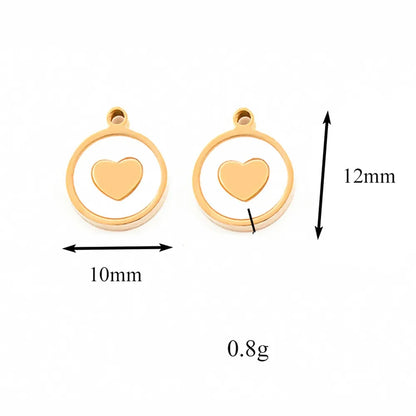 5 Pcs/Package Simple Style Cross Star Heart Shape Stainless Steel Plating Inlay Pendant Jewelry Accessories