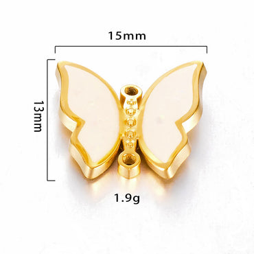 5 Pcs/Package Sweet Butterfly Stainless Steel Plating Pendant Jewelry Accessories