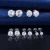 5 Pieces Set Simple Style Geometric Inlay Copper Zircon 18K Gold Plated Ear Studs