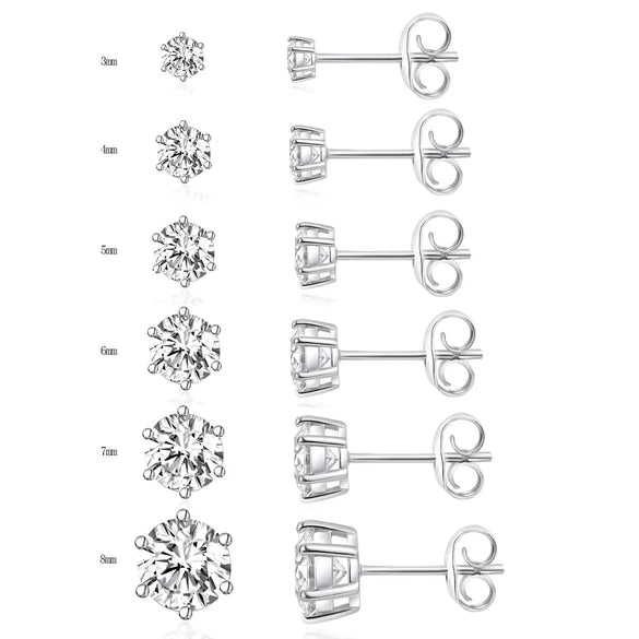 5 Pieces Set Simple Style Geometric Inlay Copper Zircon 18K Gold Plated Ear Studs