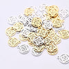 50 PCS/Package 12 * 15mm Hole 1~1.9mm 304 Stainless Steel Gold Plated Geometric Circle Flower Polished Pendant