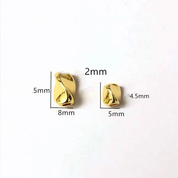 50 PCS/Package 5*4.5mm Hole 2~2.9mm Copper 14K Gold Plated Solid Color Beads