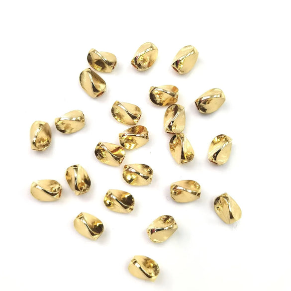 50 PCS/Package 5*4.5mm Hole 2~2.9mm Copper 14K Gold Plated Solid Color Beads