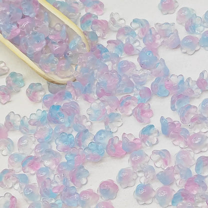 50 PCS/Package 7 * 12mm Glass Flower Beads