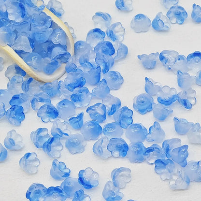 50 PCS/Package 7 * 12mm Glass Flower Beads