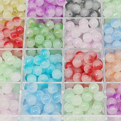 50 PCS/Package Glass Round Beads