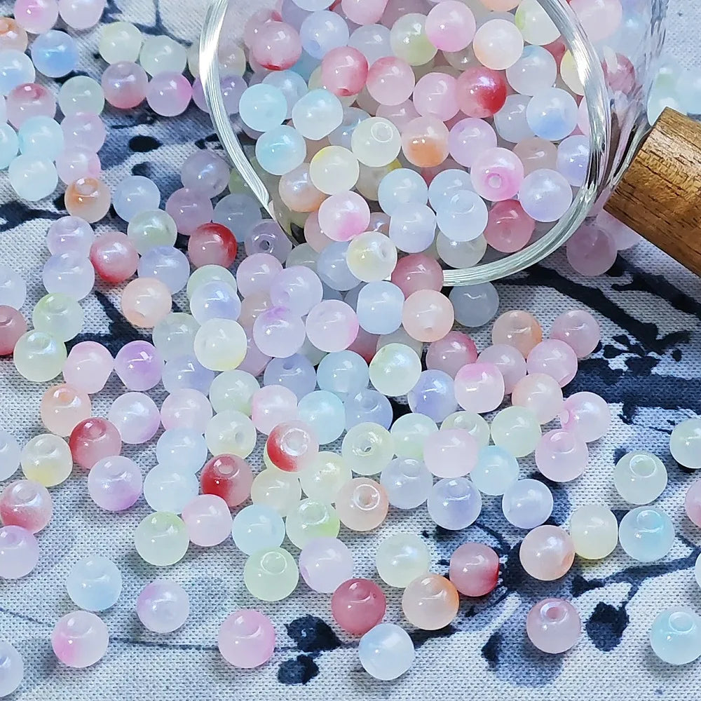 50 PCS/Package Glass Round Beads