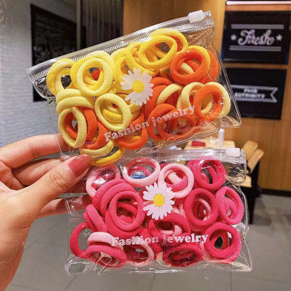 50 Pieces Of Storage Bag Small High Elastic Hair Ring