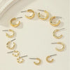 6 Pairs Casual Simple Style Letter Plating Alloy 16K Gold Plated Ear Studs