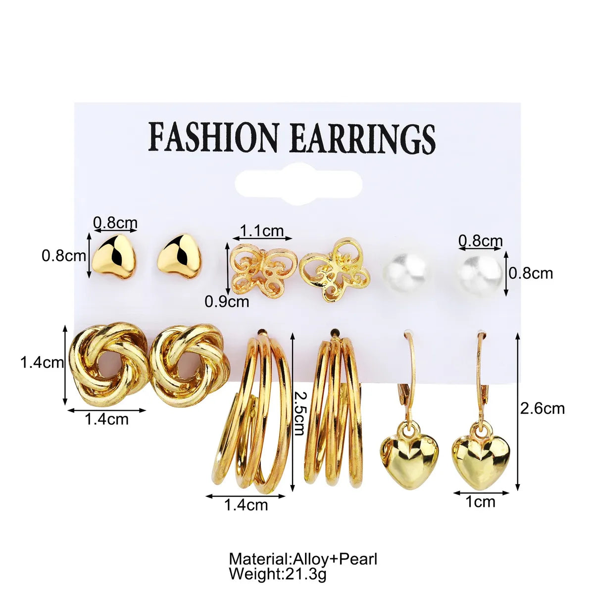 6 Pairs Retro Luxurious Classic Style Animal Heart Shape Butterfly Plating Inlay Alloy Artificial Pearls Gold Plated Silver Plated Drop Earrings Ear Studs