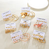 6 Pairs Streetwear Round Plating Inlay Alloy Artificial Pearls Hoop Earrings Ear Studs
