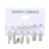 6 Pairs Streetwear Round Plating Inlay Alloy Artificial Pearls Hoop Earrings Ear Studs