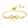 Wholesale Stainless Steel Microset Zircon Infinite 8Shaped Heart Bracelet With Letter Number And Word Patterns For Women Real Gold Plated