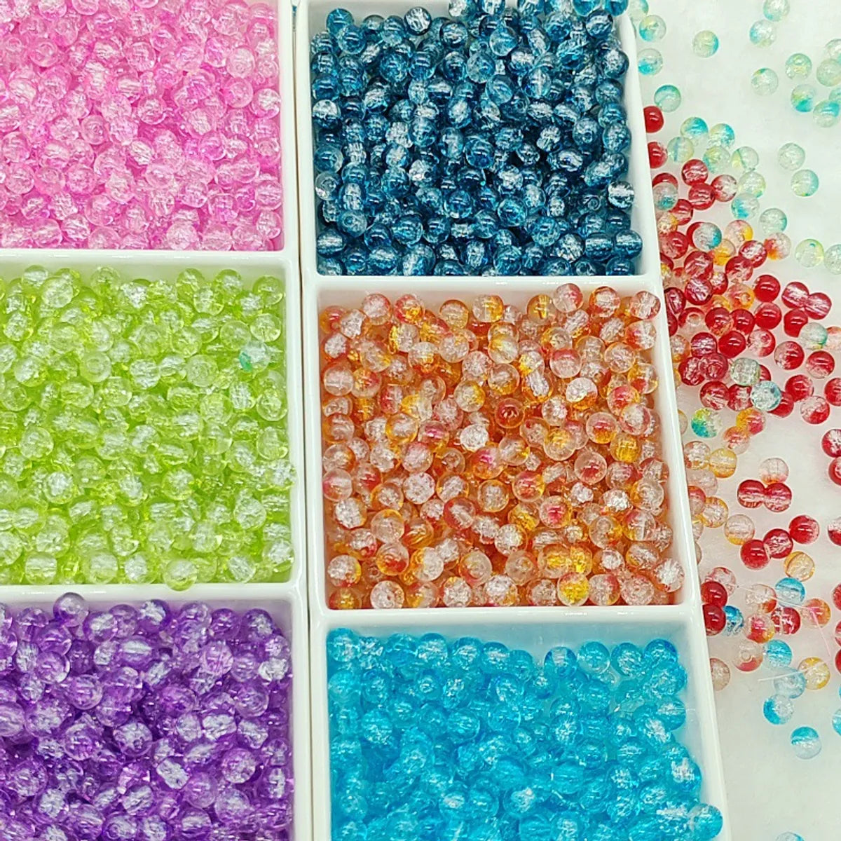 6mm Glass Glass Chipping Beads Crystal Crack Glass Bead Handmade DIY String Beads Materials Bracelet Necklace Scattered Beads