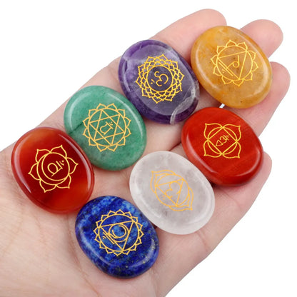 7 Pieces Crystal Agate Color Block Beads