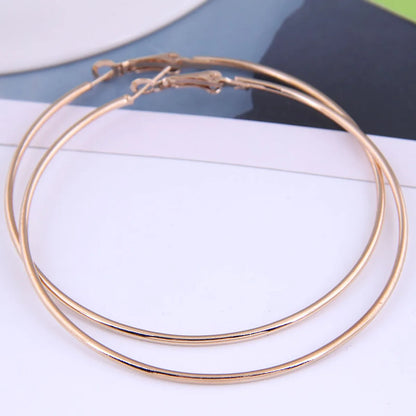 70mm  Fashion Metal Simple  Glossy Earrings