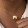 Turandoss Gold Initial Necklaces for Women, 14K Gold Plated Dainty Gold Necklace Heart Initial Necklace Personalized Initial Tag Pendant Necklaces for Women Trendy Jewelry Gifts