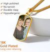 Photo Necklace Personalized for Men Women Dog Tag/Square/Round/Angel Wing/Cat/Oval Shaped Stainless Steel/18K Gold Plated Picture Pendant Custom Text Memorial Jewelry, with Gift Box