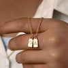Turandoss Gold Initial Necklaces for Women, 14K Gold Plated Dainty Gold Necklace Heart Initial Necklace Personalized Initial Tag Pendant Necklaces for Women Trendy Jewelry Gifts