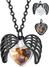 Personalized Heart Locket Necklace with Pictures,Sunflower/Angel Wings/Heart Shaped Lockets Custom Photo,Gold/Rose Gold/White Lockets That Holds Picture,Customized Memorial Jewelry for Women