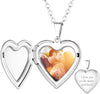 Personalized Heart Locket Necklace with Pictures,Sunflower/Angel Wings/Heart Shaped Lockets Custom Photo,Gold/Rose Gold/White Lockets That Holds Picture,Customized Memorial Jewelry for Women