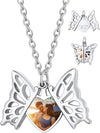 Personalized Heart Locket Necklace with Pictures,Sunflower/Angel Wings/Heart Shaped Lockets Custom Photo,Gold/Rose Gold/White Lockets That Holds Picture,Customized Memorial Jewelry for Women