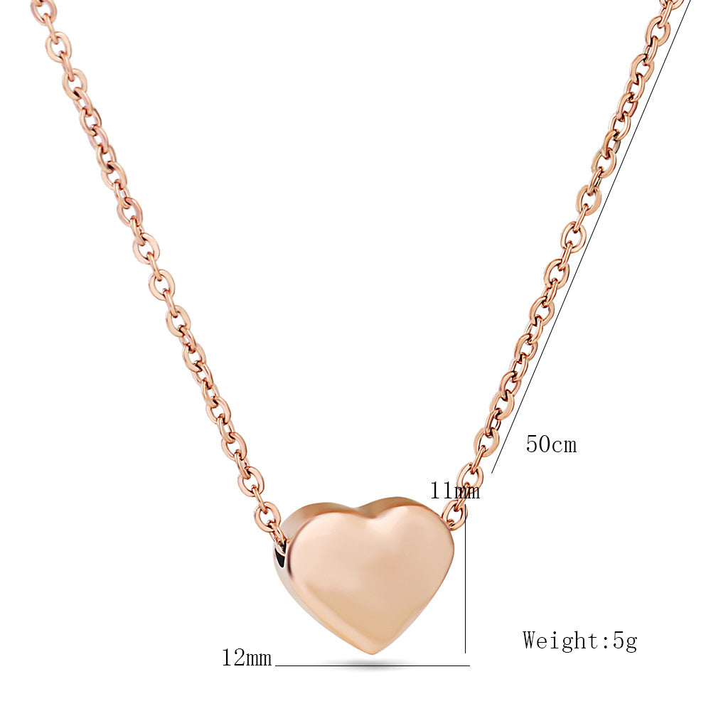 Simple Style Heart Shape Titanium Steel Plating Pendant Necklace 1 Piece