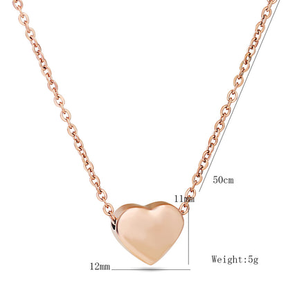 Simple Style Heart Shape Titanium Steel Plating Pendant Necklace 1 Piece