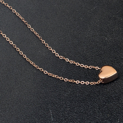 Simple Style Heart Shape Titanium Steel Plating Pendant Necklace 1 Piece