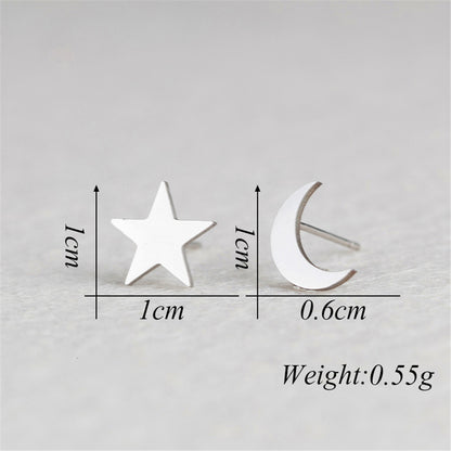 Fashion Star Stainless Steel No Inlaid Earrings Ear Studs