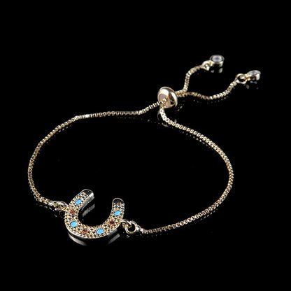 Lady U Shape Copper Zircon Bracelets 1 Piece