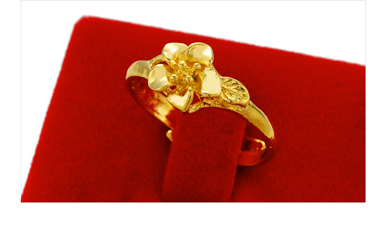 Fashion Flower Brass Plating Open Ring