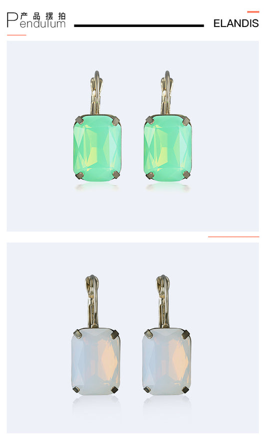 Simple Crystal Gem Multicolor Earrings Wholesale