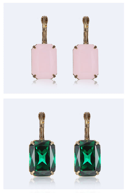 Simple Crystal Gem Multicolor Earrings Wholesale