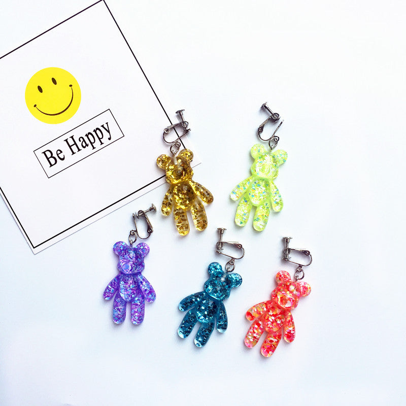 1 Pair Cartoon Style Bear Resin Women's Drop Earrings