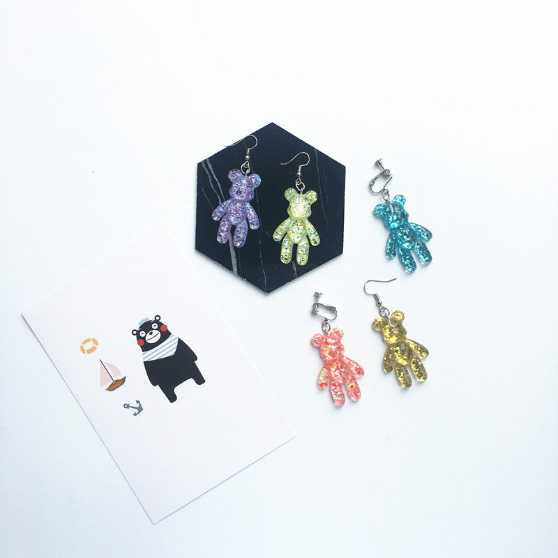 1 Pair Cartoon Style Bear Resin Women's Drop Earrings