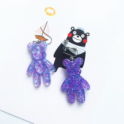 1 Pair Cartoon Style Bear Resin Women's Drop Earrings