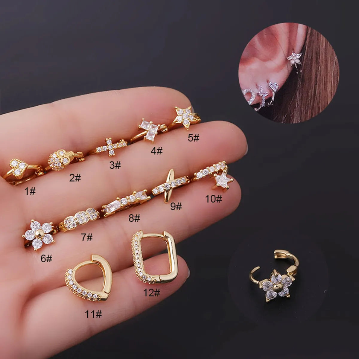 Fashion Heart Plating Metal Earrings