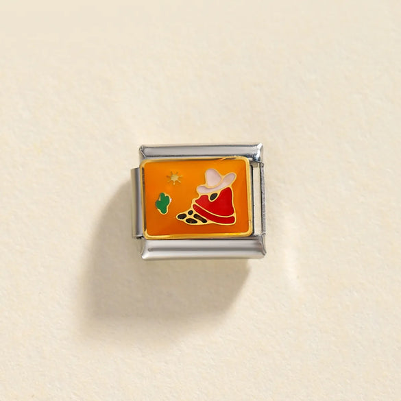 9*10mm 304 Stainless Steel Flower Italian Charms