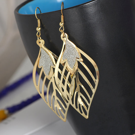 Fashion Leaf Metal Plating Women's Drop Earrings 1 Pair