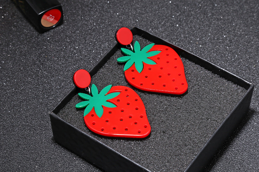 Gooddiy Jewelry Wholesale Simple Fruit Watermelon Strawberry Lemon Cherry Earrings