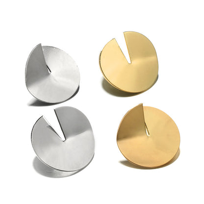 Vintage Alloy Open Metal Disc Earrings