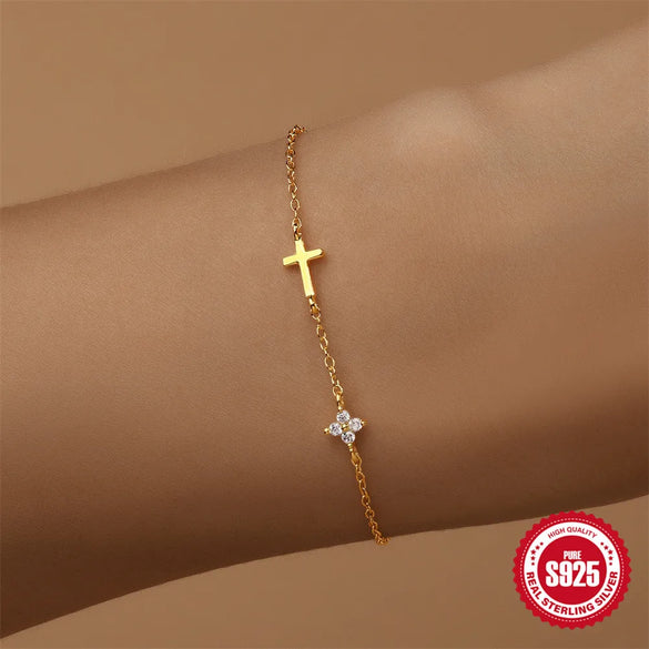 925 Sterling Silver Cable Chain Bracelets IG Style Simple Style