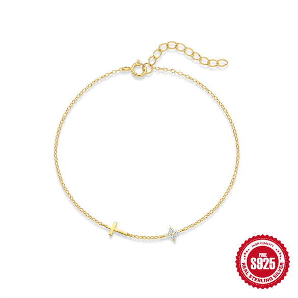 925 Sterling Silver Cable Chain Bracelets IG Style Simple Style