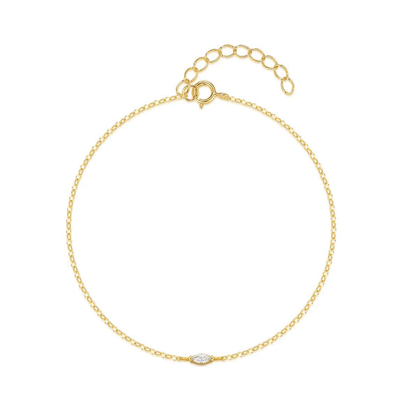 925 Sterling Silver Cable Chain Bracelets Simple Style